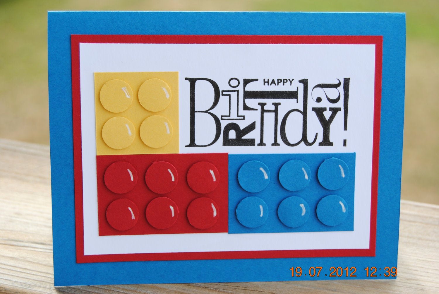 Lego Birthday Card Printable New Handcrafted Kids Building Block Style Building Block Birthday