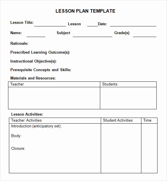 Lesson Plan Template for College Instructors Beautiful 8 Weekly Lesson Plan Samples