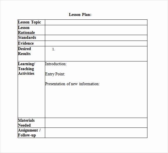 Lesson Plan Template for College Instructors Elegant 10 Sample Lesson Plans