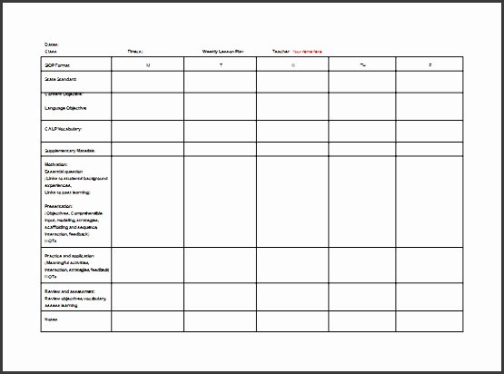 Lesson Plan Template for College Instructors Lovely 6 Lesson Planner for Teachers Sampletemplatess