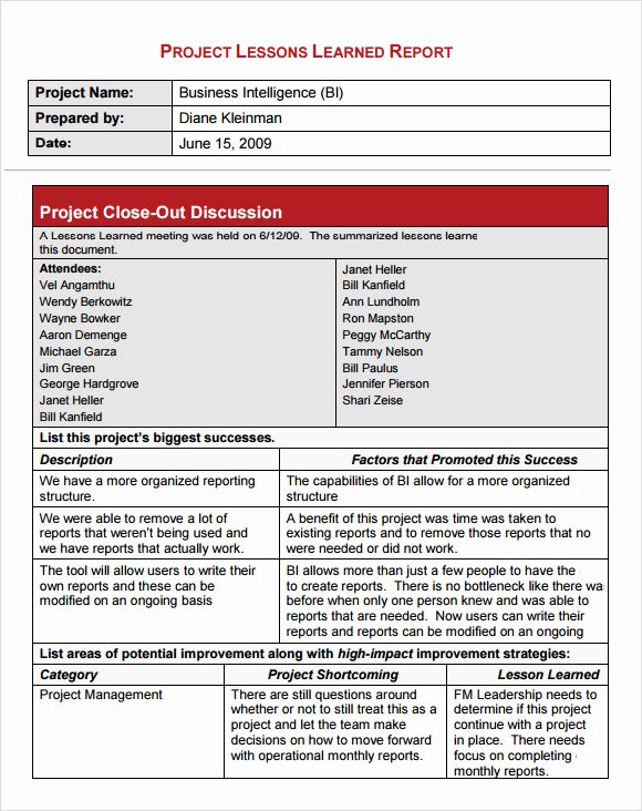 Lessons Learned Document Template Best Of Lessons Learned Template 6 Download Free Documents In