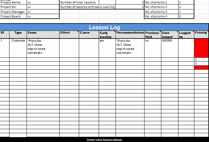 Lessons Learned Document Template Best Of Lessons Learned Template Excel