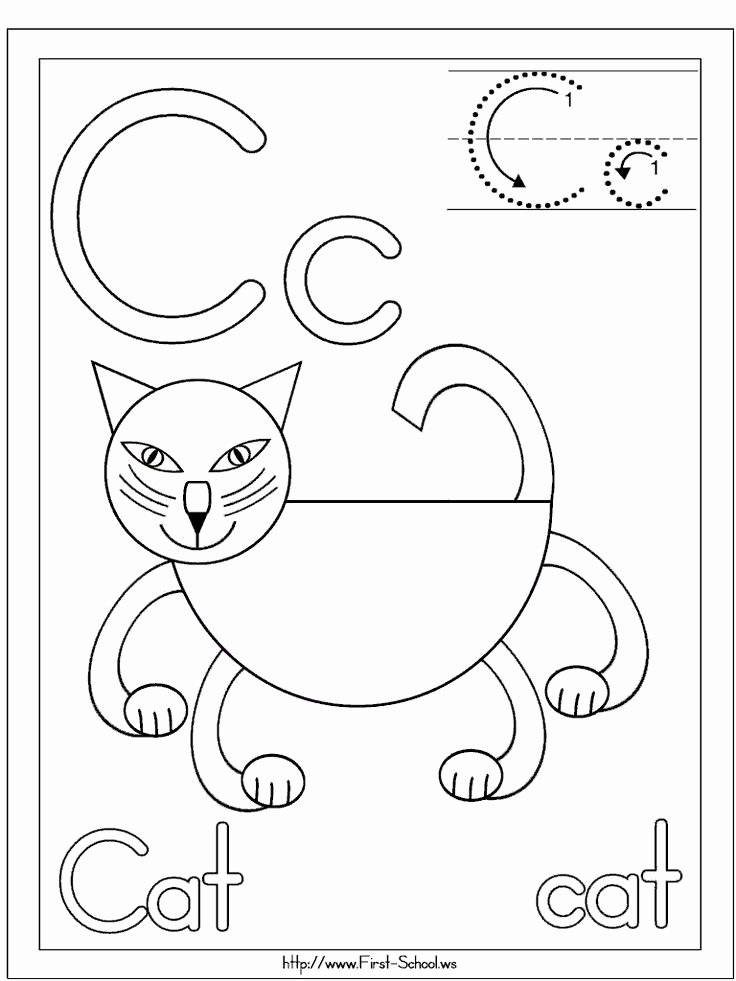 Letter A Template for Preschool Fresh C Cat Coloring Page for C Week