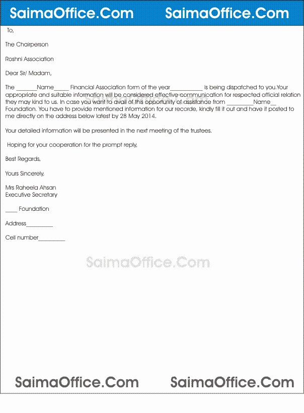 Letter asking for Financial Support Beautiful Letter for Financial assistance Sample