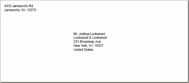 Letter Envelope Address Template