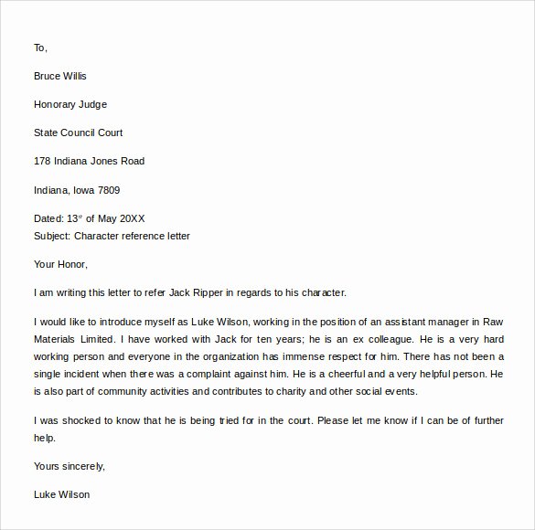 Letter format for Court Best Of 9 Character Reference Letter Templates Pdf Word