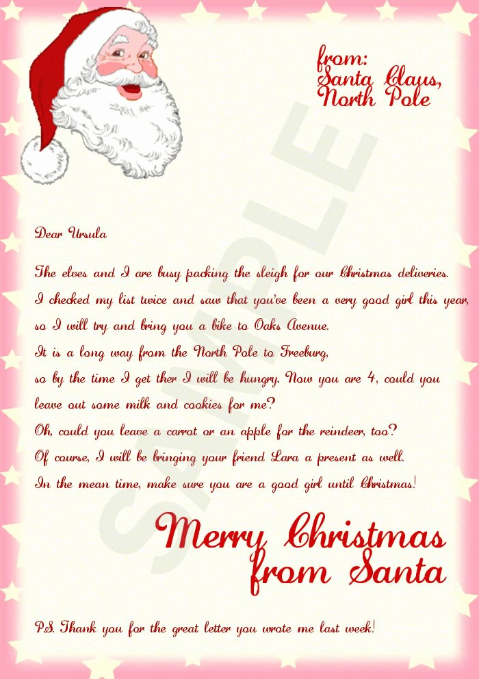 Letter From Santa Template Word Awesome Letter From Santa Template