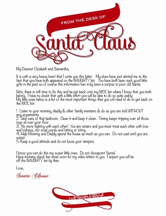 Letter From Santa Template Word Awesome Letter From Santa Template Word