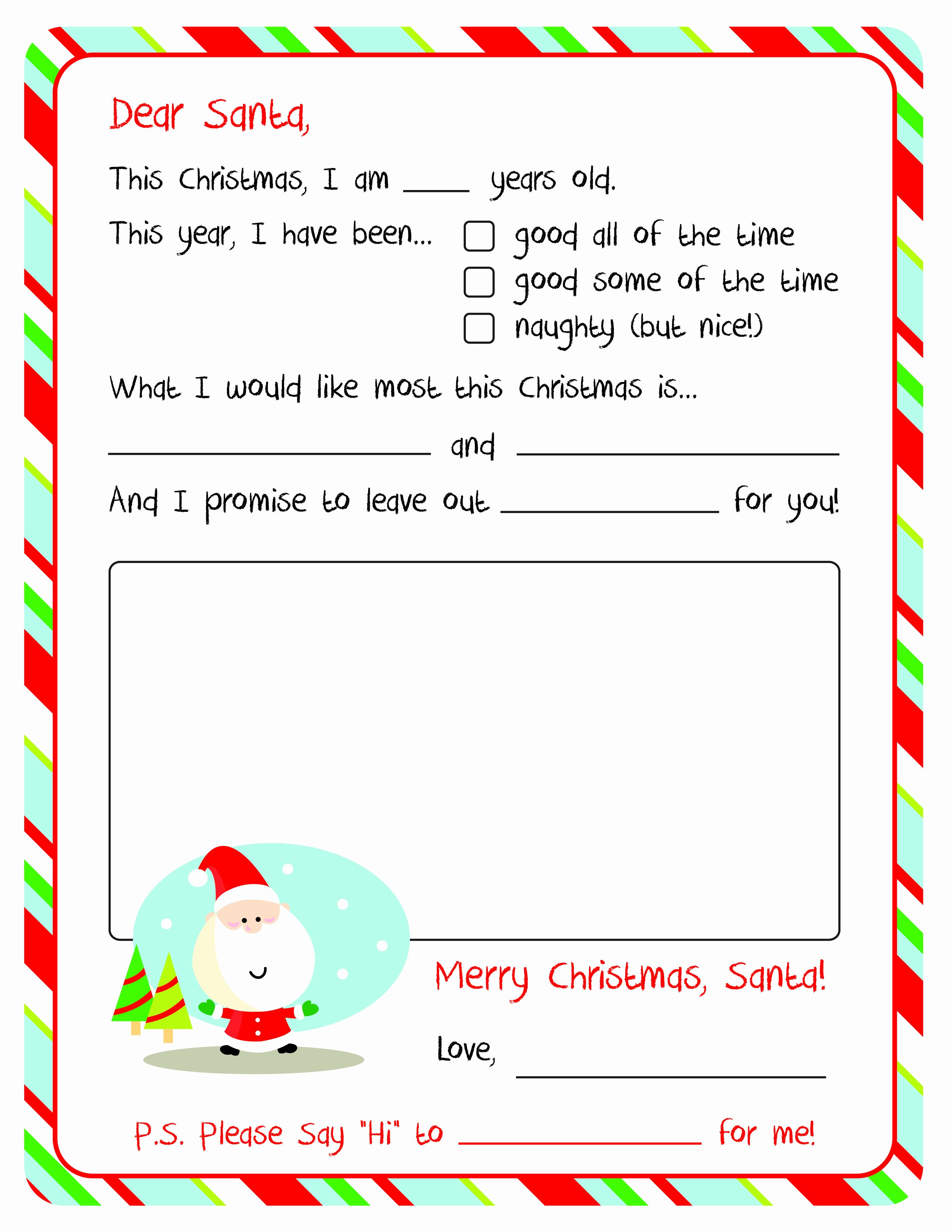 Letter From Santa Template Word Awesome Letter to Santa – Free Printable