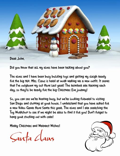 Letter From Santa Template Word Best Of Letter From Santa Template Word