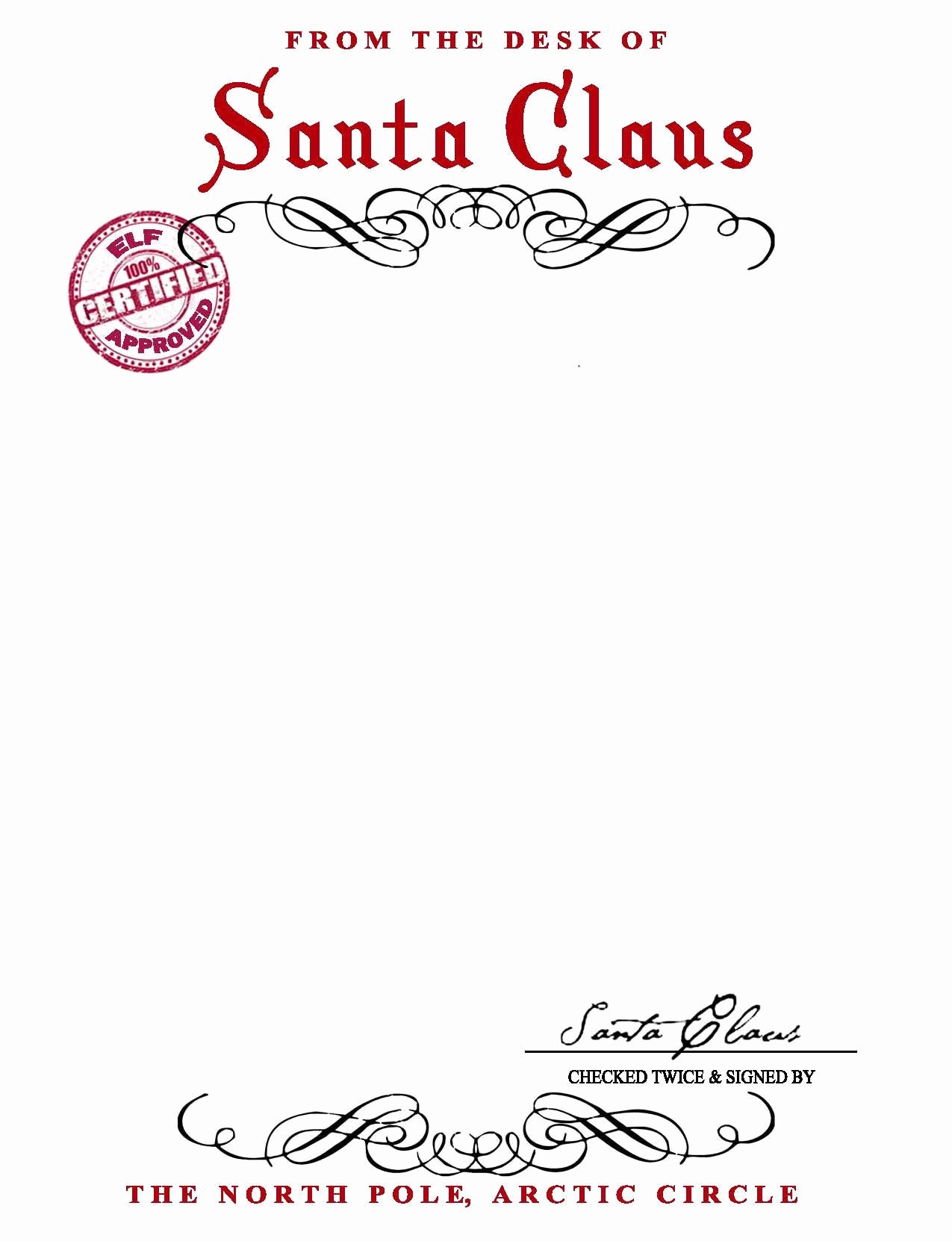 Letter From Santa Template Word Elegant Santa Claus Letterhead Will Bring Lots Of Joy to