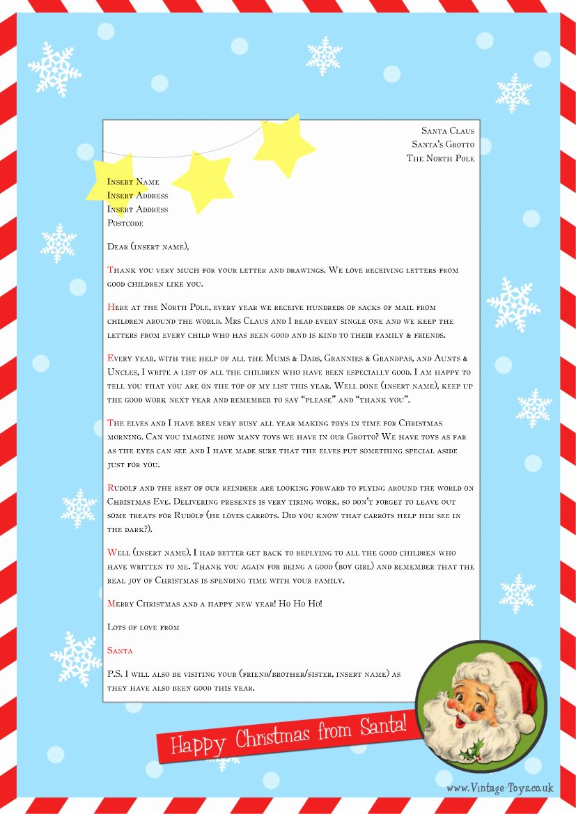 Letter From Santa Template Word Fresh Free “letter From Santa” Template for You to and