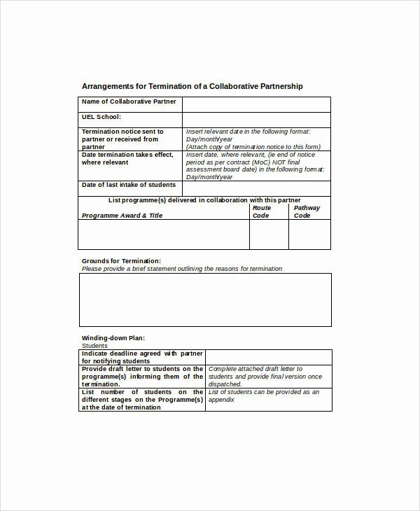 Letter Of Collaboration Inspirational 37 Sample Termination Letters