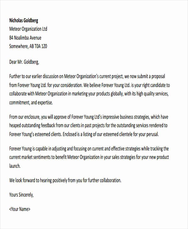 Letter Of Collaboration Luxury 44 Business Letter format