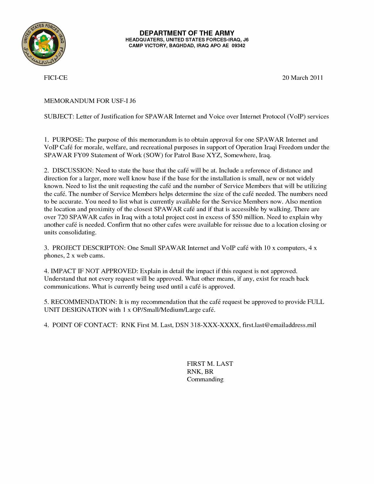 Letter Of Concern Army Example Fresh Best S Of Army Justification Memo Example Army