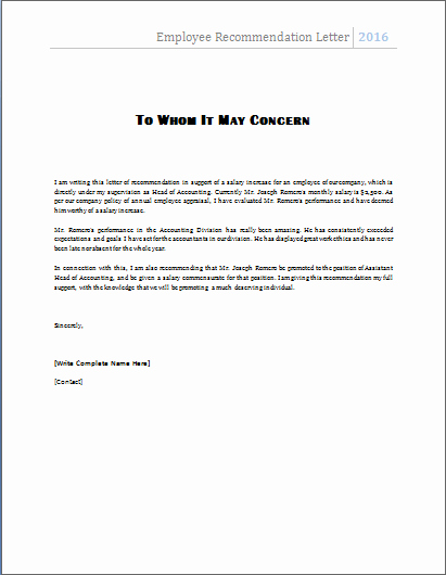 Letter Of Concern for Employee Lovely 4 Academic and Employee Re Mendation Letters