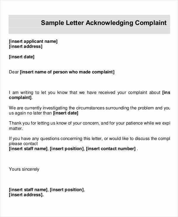 Letter Of Concern for Employee Lovely Employee Acknowledgement Letter Template 6 Free Word