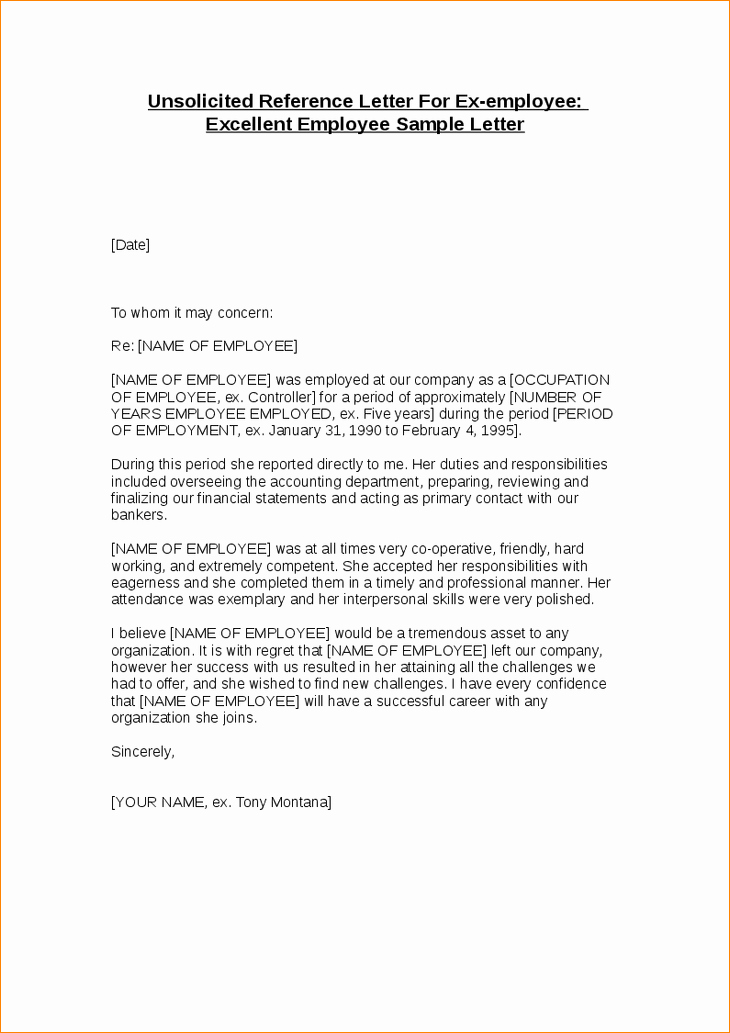 Letter Of Concern for Employee Unique 7 Employee Reference Letter