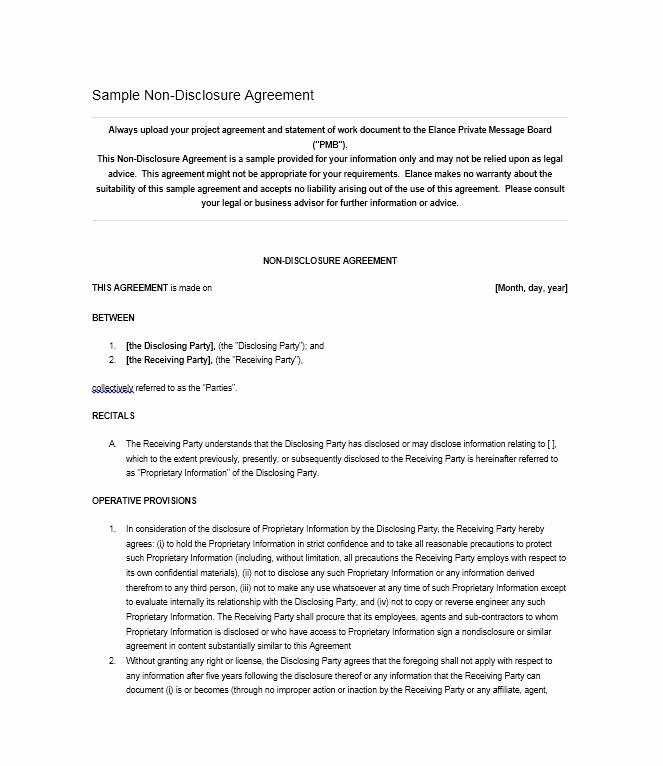 Letter Of Confidentiality Template Best Of 40 Non Disclosure Agreement Templates Samples &amp; forms