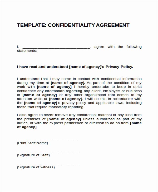 Letter Of Confidentiality Template Elegant Letter Confidentiality Template Gdyinglun