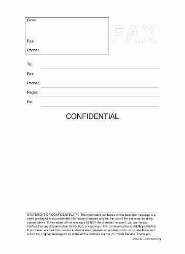 Letter Of Confidentiality Template Fresh This Printable Fax Cover Sheet Includes A Statement Of