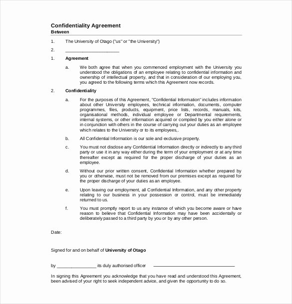 Letter Of Confidentiality Template New 15 Confidentiality Agreement Templates – Free Word Pdf