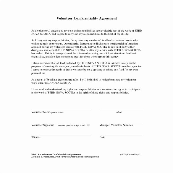 Letter Of Confidentiality Template New 26 Confidentiality Agreement Templates Doc Pdf