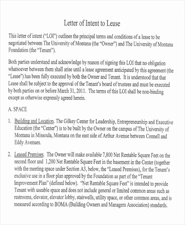 Letter Of Intent to Lease Sample Fresh 14 Sample Lease Proposal Letters Pdf Pages