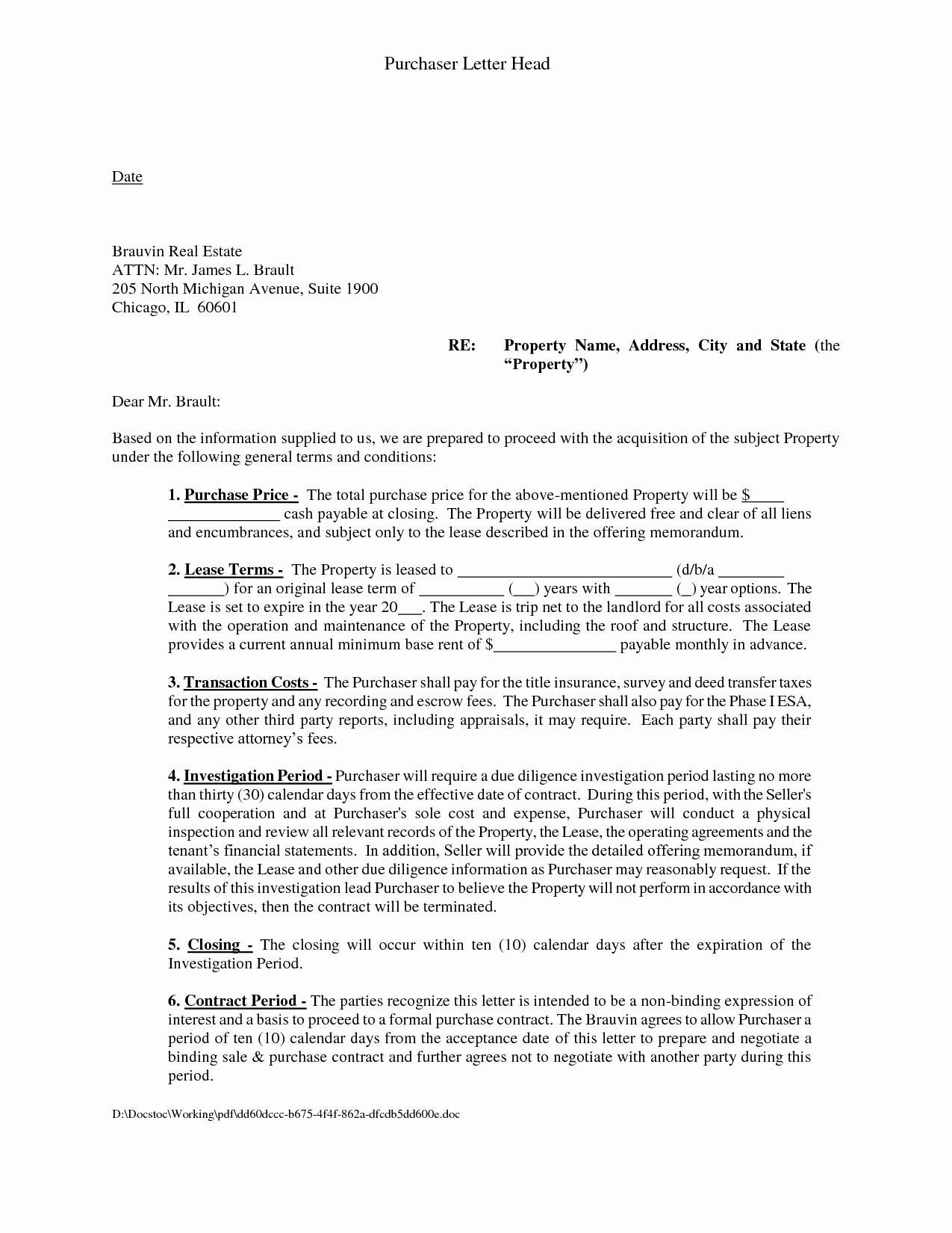 Letter Of Intent to Lease Sample New Letter Intent to Lease Mercial Space Template