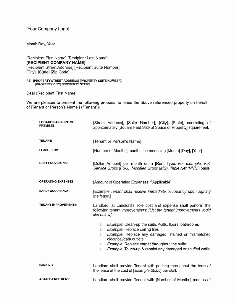 Letter Of Intent to Rent Property Beautiful Sample Letter Of Intent for Mercial Lease [free