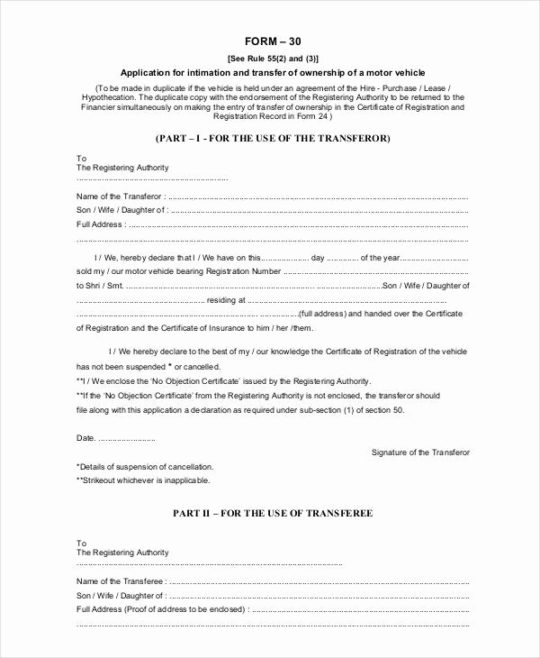 Letter Of Ownership Of Business New Notification Change Ownership Motor Vehicle