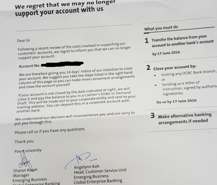 Letter to Close Bank Account Elegant Ocbc Mysteriously Closes Accounts Of some Sme Owners