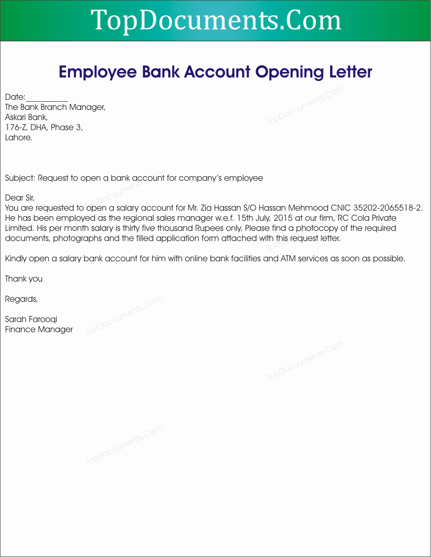 Letter to Close Bank Account Fresh Open Application Letter for Employment