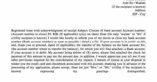 Letter to Close Bank Account Unique Bank Account Closing Letter Template