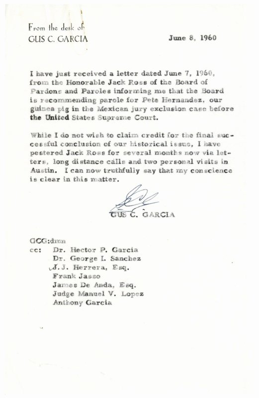 Letter to Garcia Pdf Fresh Gus Garcia Hernandez Vs Texas 50th Year Anniversary Of