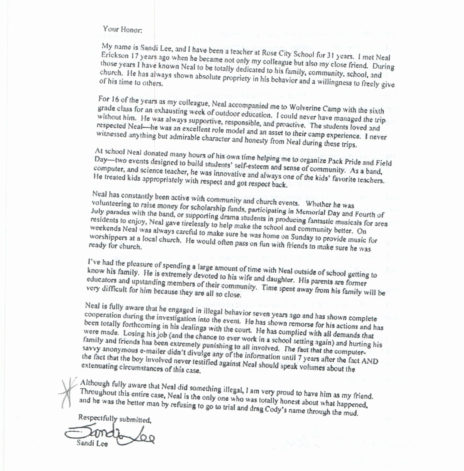 Letter to Judge asking for Leniency for Friend Inspirational Leniency Letters From West Branch Rose City Teachers