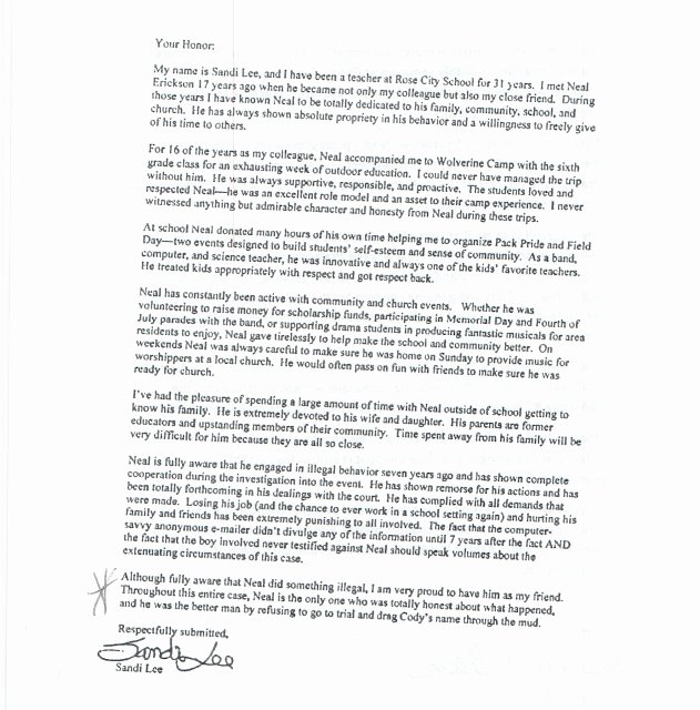 Letter to Judge asking for Leniency for Friend New Leniency Letters From West Branch Rose City Teachers