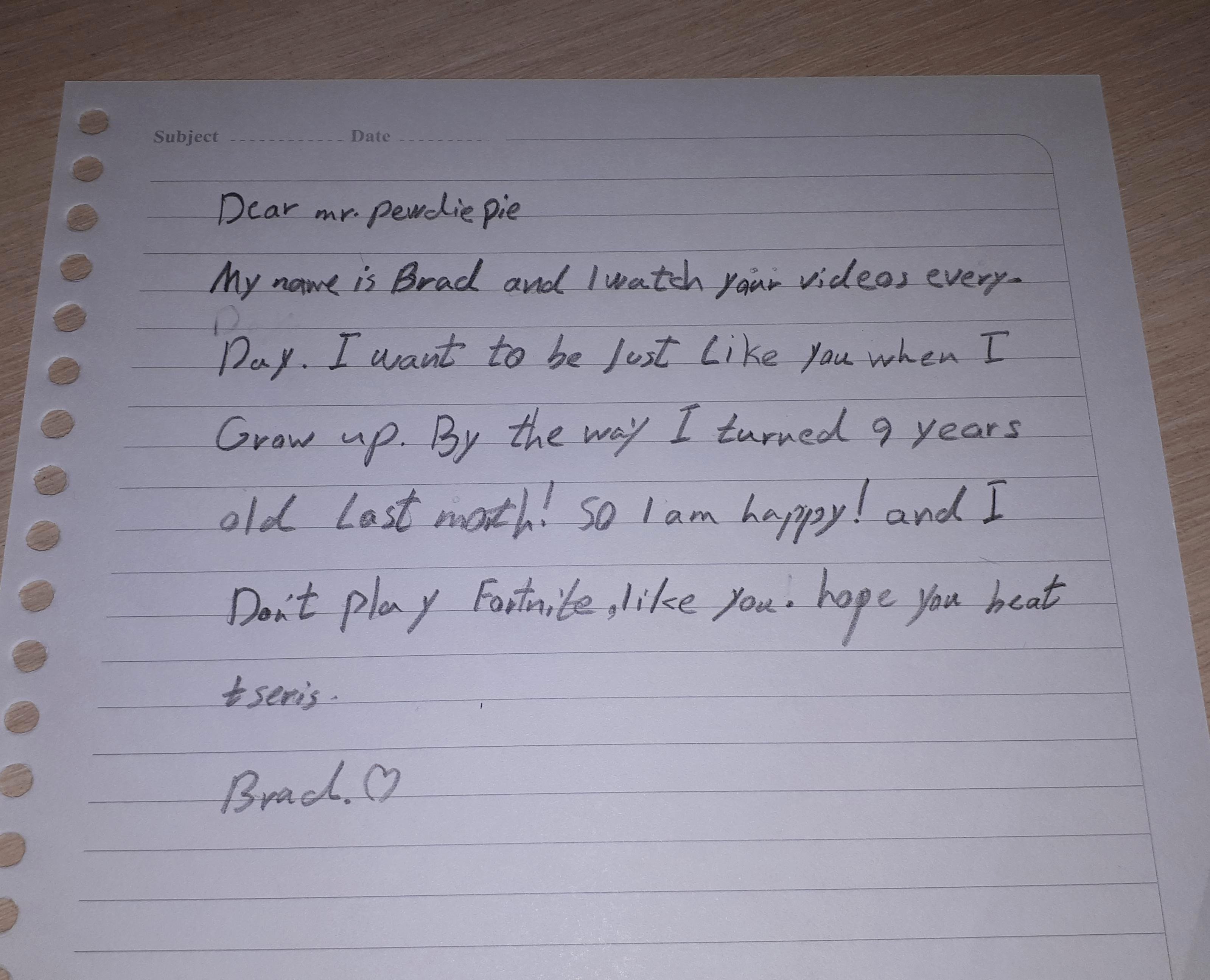 Letter to Role Model Inspirational today they asked My Little Brother to Write A Letter to