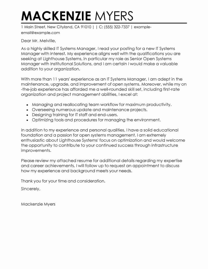 Letter to Role Model Lovely Best It Cover Letter Examples