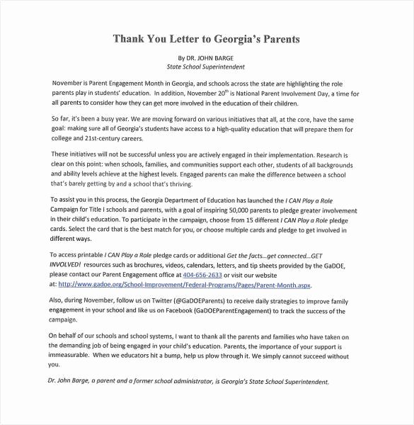 Letters to Parents Template Beautiful 6 Thank You Letter to Parents Pdf Doc