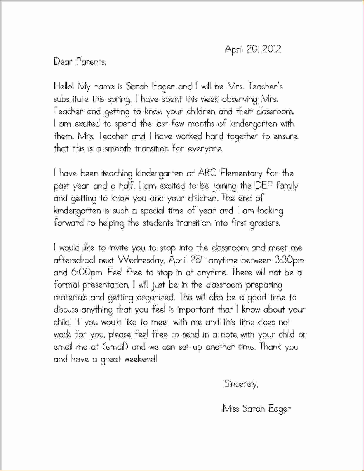 Letters to Parents Template Fresh Image Result for Introduction Letter to Parents From