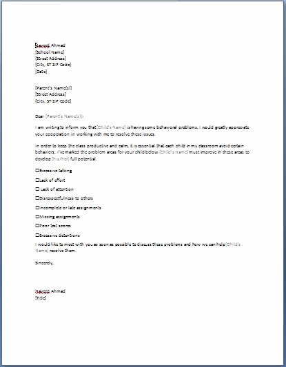 Letters to Parents Template Inspirational Sample Letter to Parents Requesting Parent Teacher