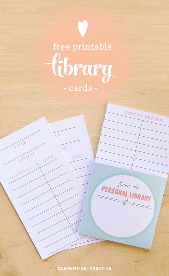 Library Checkout Card Template Beautiful Free Printable Library Cards