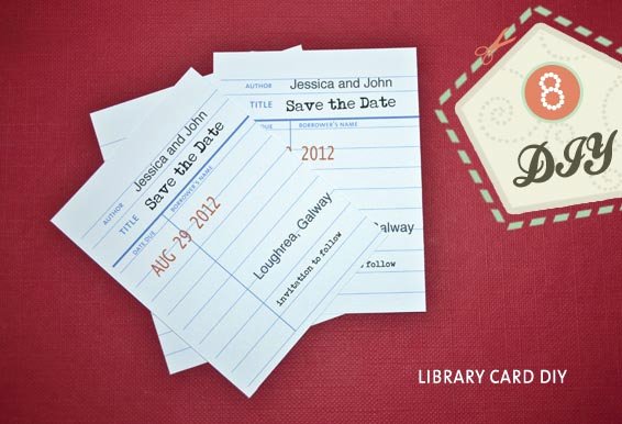 Library Checkout Card Template Lovely Library Style Save the Date Diy