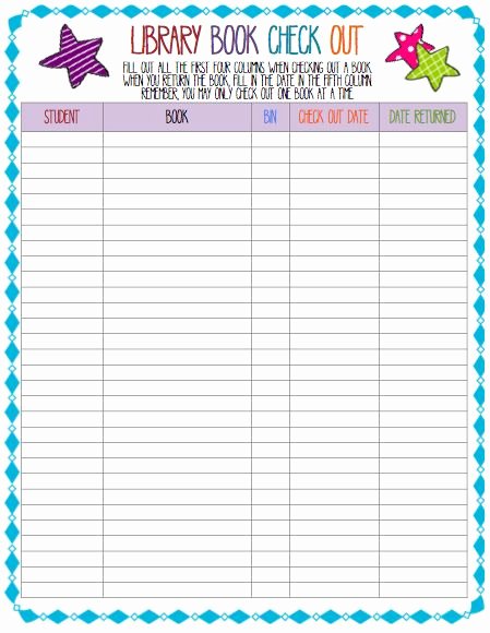 Library Checkout Card Template Unique Library Check Out Sheet Template Free