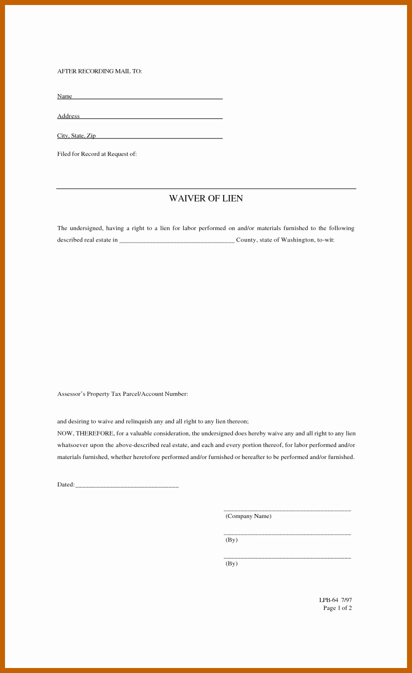 Lien Release Letter Template Best Of 5 6 Lien Release Templates