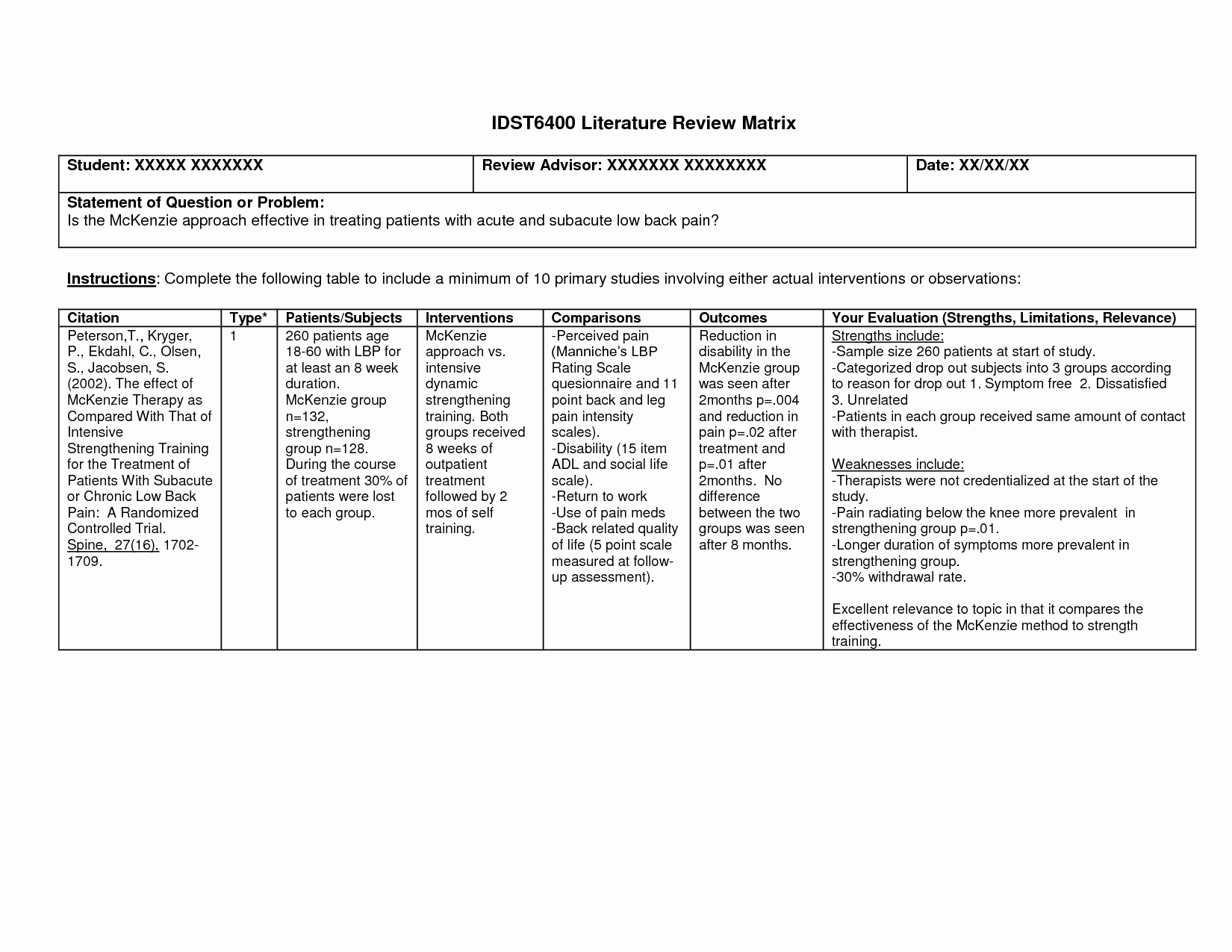 Literature Review Summary Table Template New Best S Of Sample Literature Review Table Literature