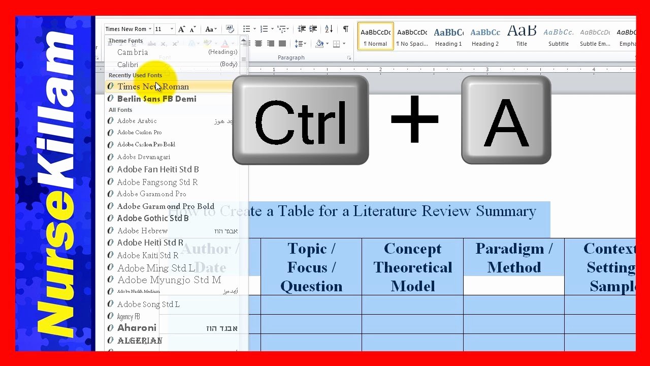 Literature Review Summary Table Template New How to Create A Table for A Literature Review Summary