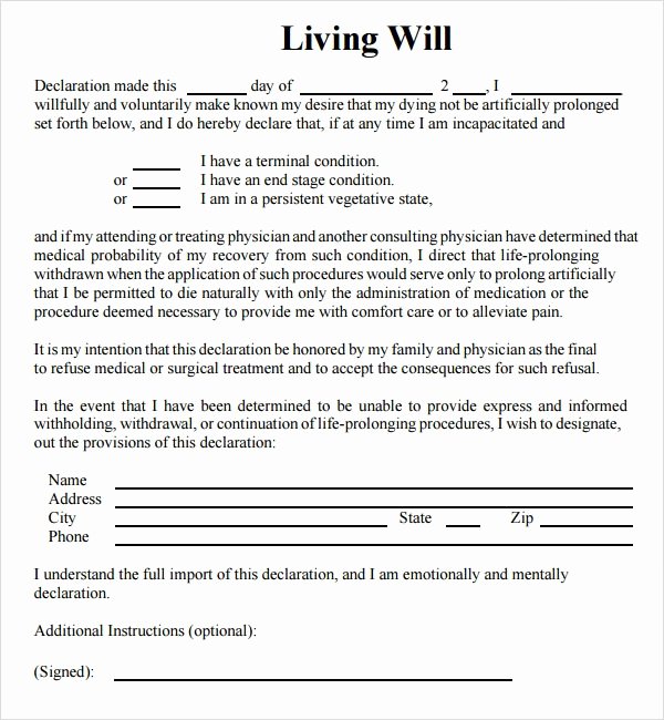 Living Agreement Template Awesome Living Will Template 8 Download Free Documents In Pdf