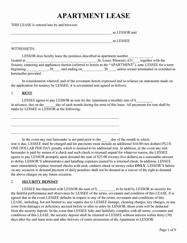 Living Agreement Template Beautiful Printable Sample Rental Lease form